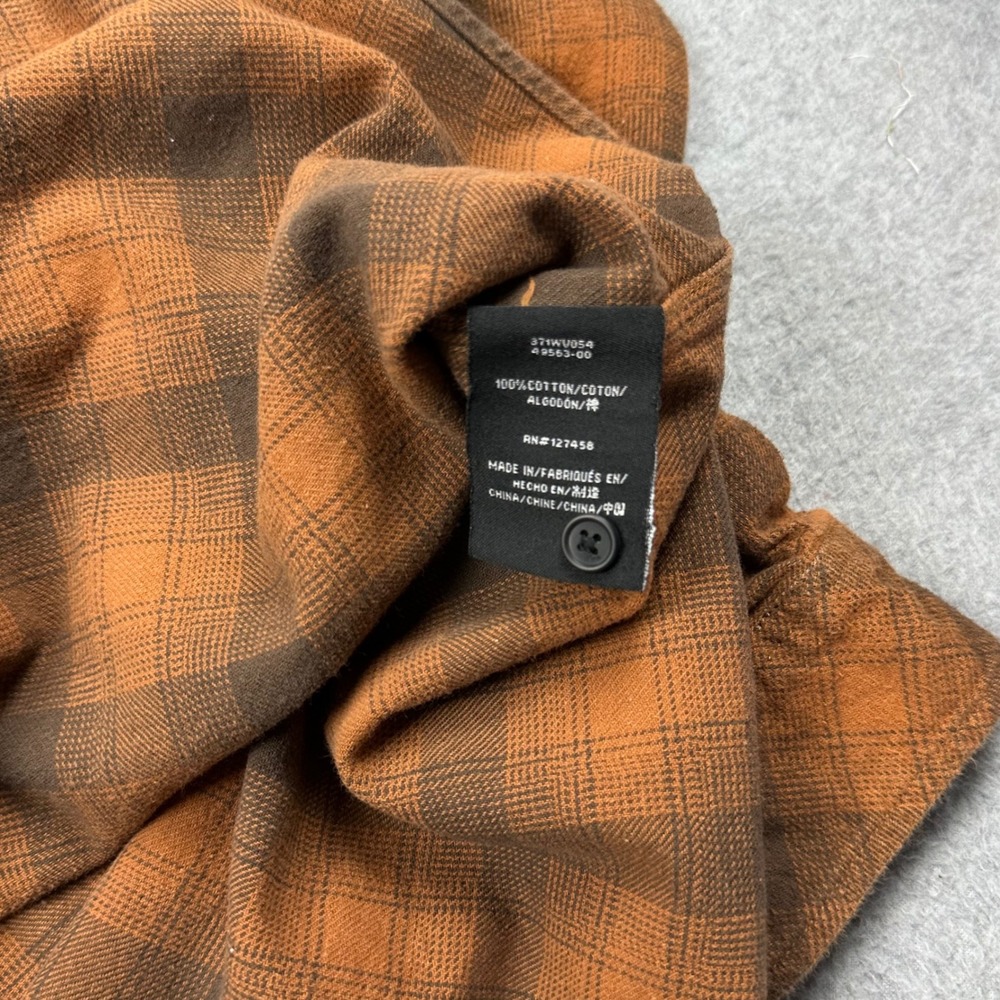Howitzer Patriot Mfg Co Mens XL Orange Brown Plaid Flannel Button Up Shirt - Picture 5 of 9